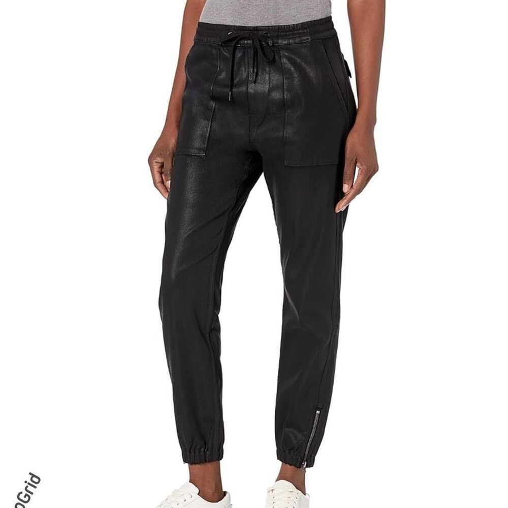 Hudson Jeans Black Coated Utility Joggers XS Women
